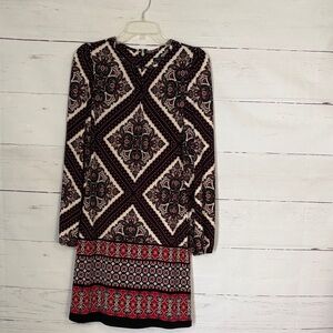 Tommy Hilfiger Black Purple and Red Geometric Dress